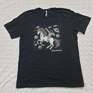 Womens XL Astronaut unicorn graphic shirt outer space multicolor planets univers